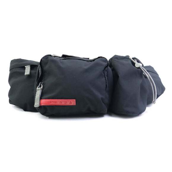 Prada Sport Line Waist Bag Body Polyester Black Unisex r10943a